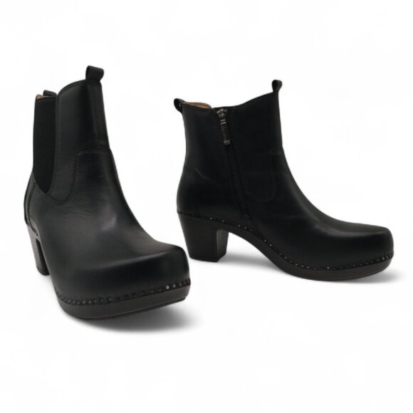 Dansko Shayna Women's Size 40 US 9.5 Black Leather Comfy Chelsea Ankle Boots - Picture 8 of 13